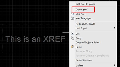 Open XREF by right-click shortcut menu